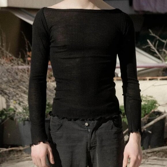 baserange Black Disc Long Sleeve Top - Picture 2 of 6